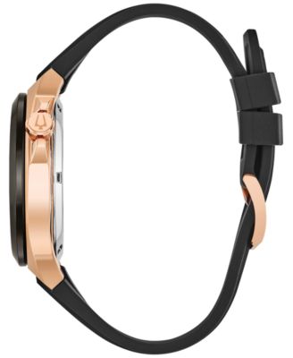 Men's Automatic Black Silicone Strap Watch 46mm 98A177