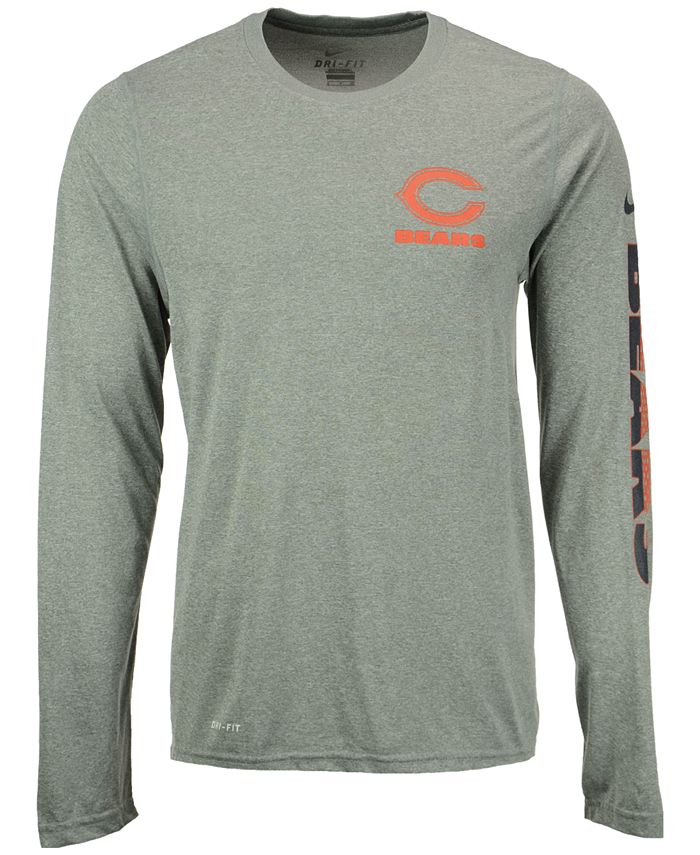 Nike Men's Chicago Bears Trainspeed Long-Sleeve Legend T-Shirt - Macy's
