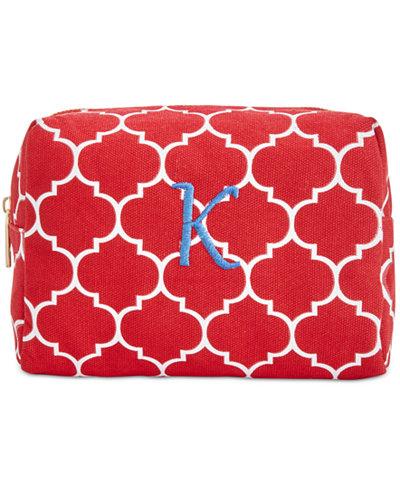 Cathy's Concepts Personalized Coral Moroccan Lattice Cosmetic Bag