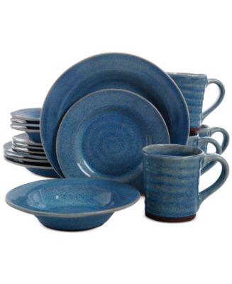 Gibson Elite Mariani Blue 16-piece Dinnerware Set - Macy's