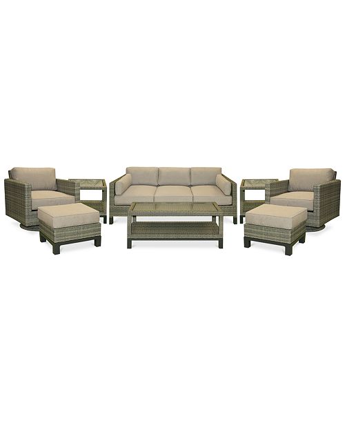 Furniture Closeout North Port Wicker Outdoor 8 Pc Seating