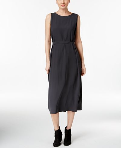 Eileen Fisher Silk Georgette Crepe Wrap Dress