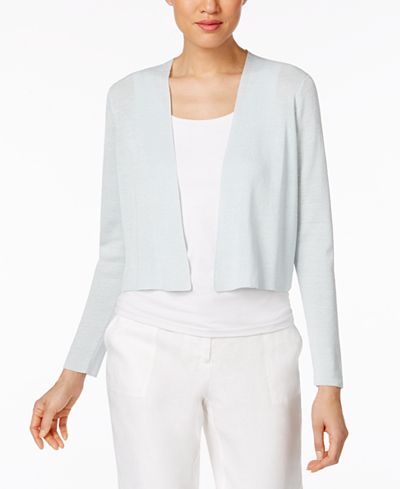 Eileen Fisher Cropped Open-Front Cardigan