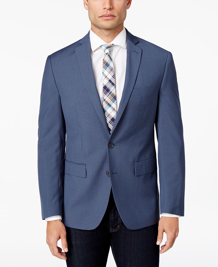 Ryan Seacrest Distinction Men's Slim-Fit Blue Mini-Check Sport Coat ...