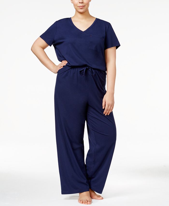 BEKOFO Women's 2-Piece Pajama Set - V-Neck Top & Capri Pants, Blue, Size Small