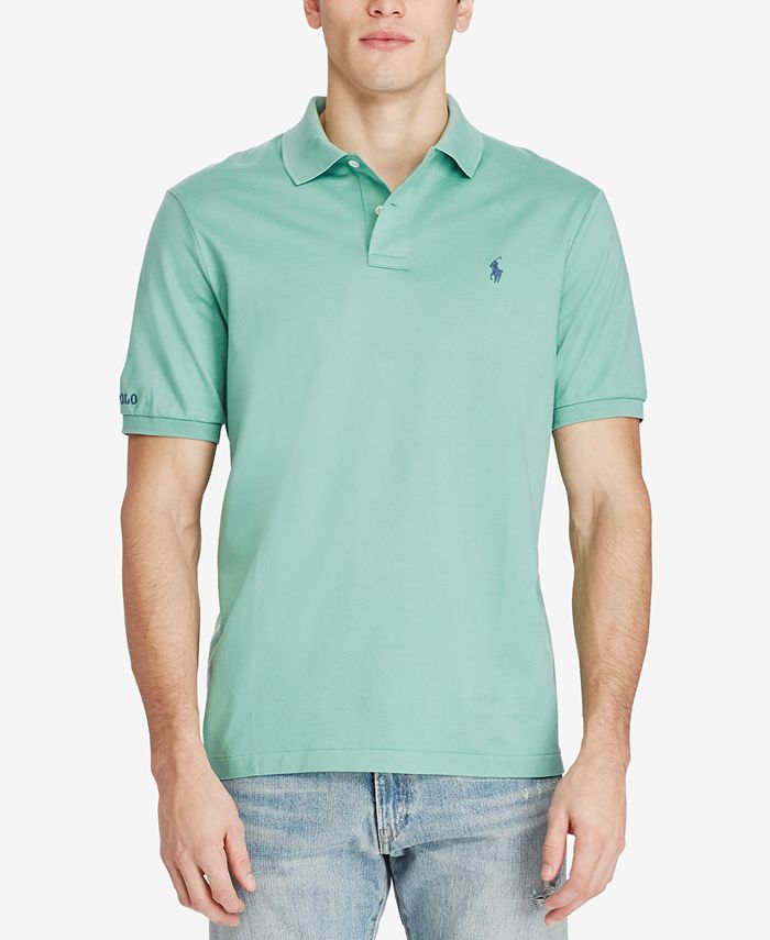 Essentials Men's Regular-Fit Cotton Pique Polo Shirt, Aqua, Medium