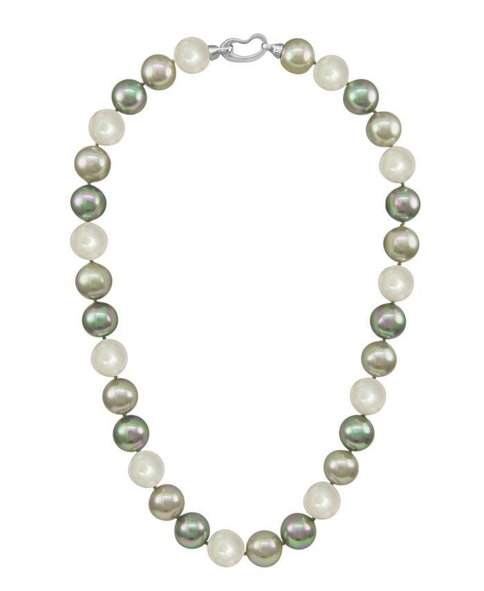 Majorica Pearl Necklace Sterling Silver Multicolor Organic Man