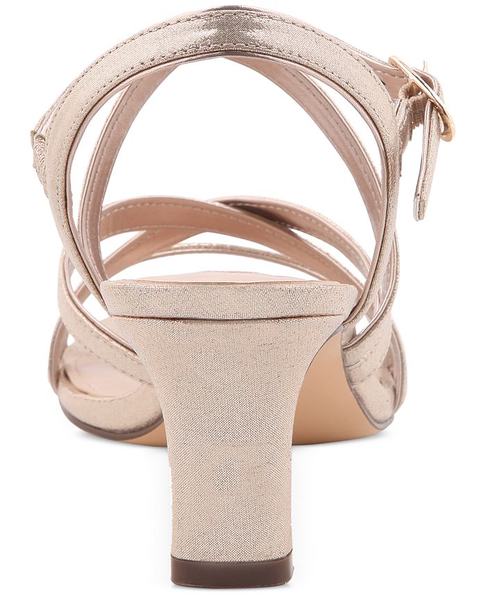 nina genaya strappy evening sandals taupe