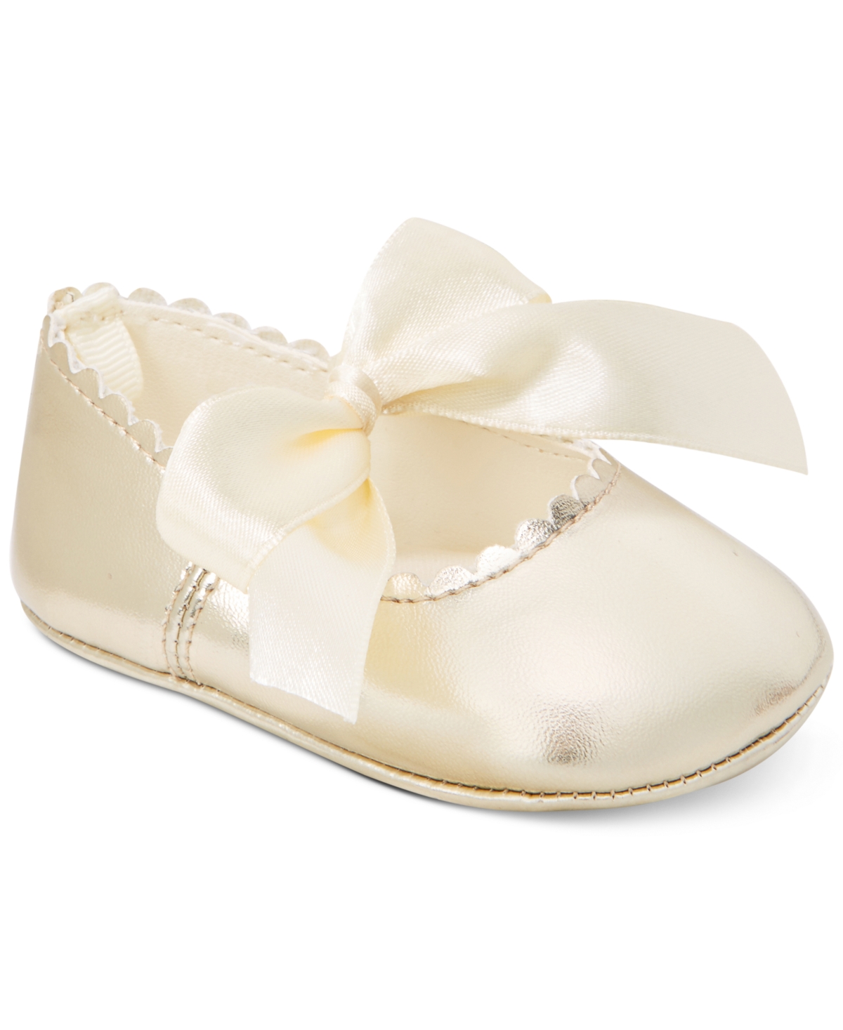 First Impressions Kids' Baby Girls Metallic Scalloped Ballet Flats, Created  For Macy's In Bright White | ModeSens