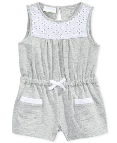 First Impressions Eyelet-Trim Cotton Romper, Baby Girls (0-24 Months), Only At Macy's