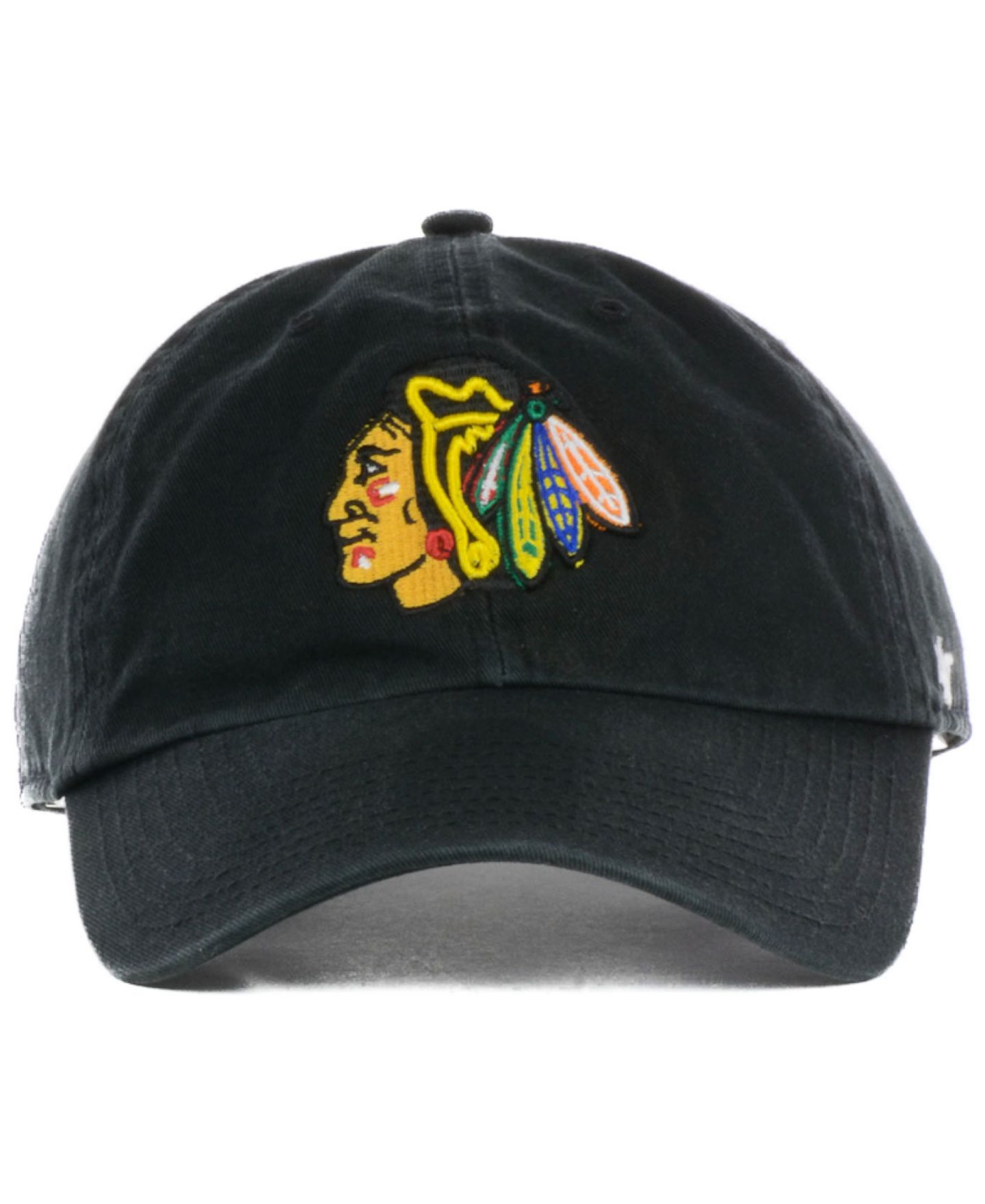 Мужская кепка '47 Brand Black Chicago Blackhawks Team Clean Up Adjustable Hat — фото 2