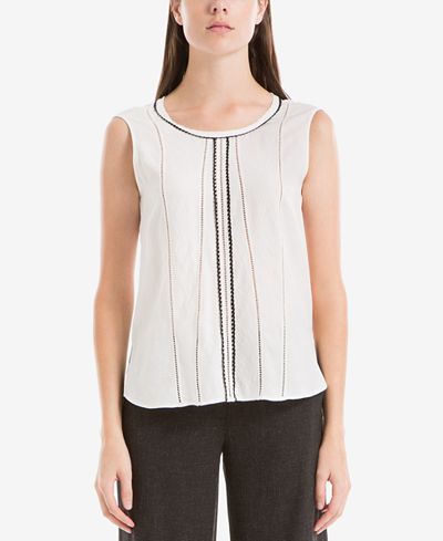Max Studio London Crochet-Inset Shell