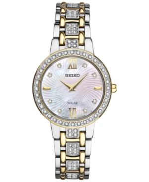 image of Seiko Women-s Dress Solar Two-Tone Stainless Steel Bracelet Watch 28mm SUP360