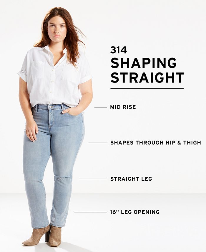 Levi's Plus Size 314 Shaping Straight-Leg Jeans - Macy's