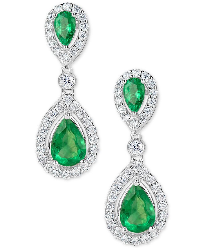 Macys emerald sale earrings