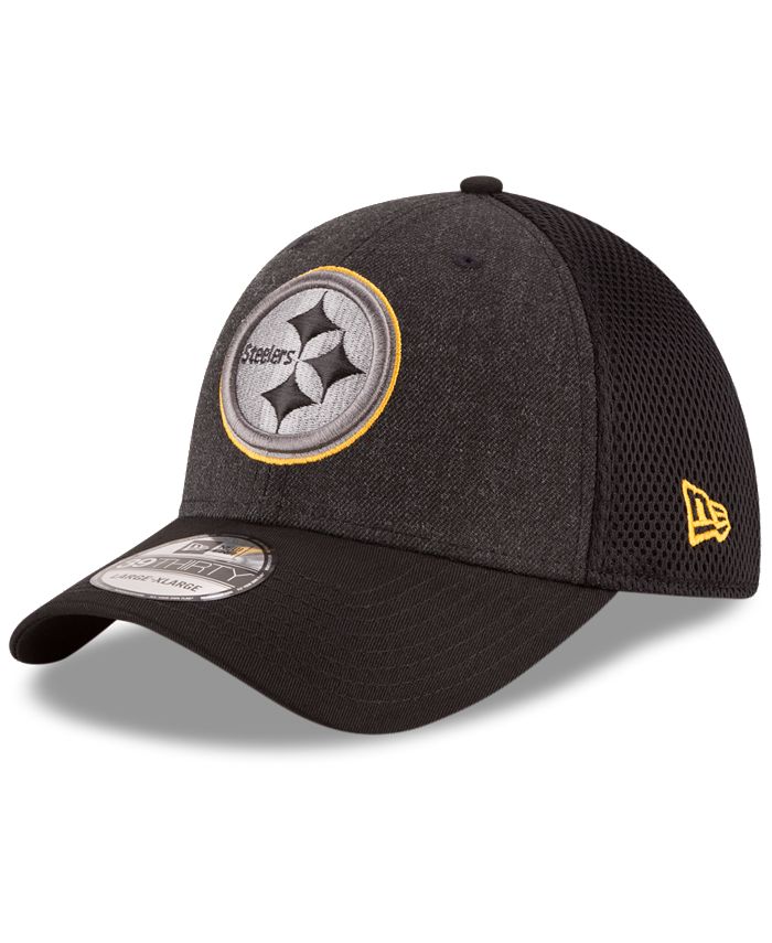 New Era Pittsburgh Steelers Black Heather Neo 39THIRTY Cap - Macy's