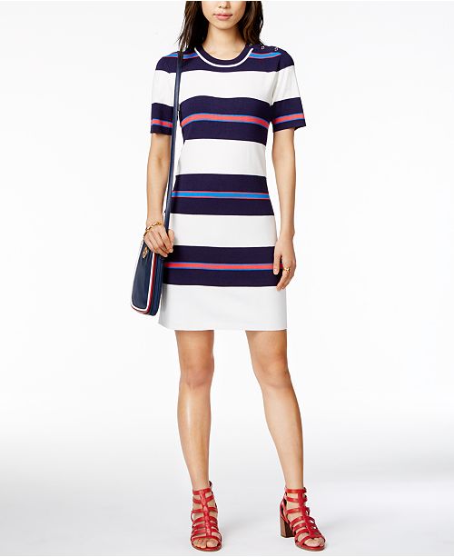 Tommy Hilfiger Striped Sweater Dress, Created for Macy's Dresses Women Macy's