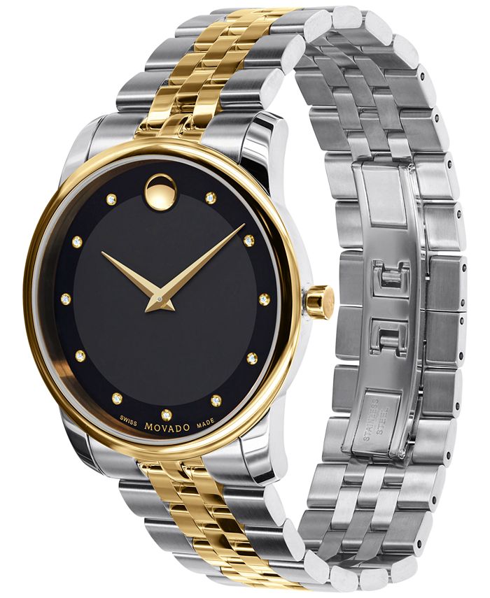 Movado Men's Swiss Museum Classic Diamond Accent Two-Tone PVD Stainless