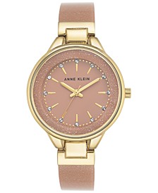 Women's Pink and Gold Shimmer Resin Bangle Bracelet Watch 36mm
