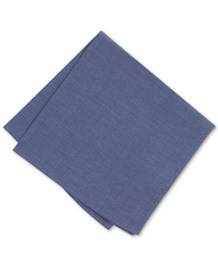 Bar III Men's Chambray Solid Pocket Square, Created for Macy's Macy's
