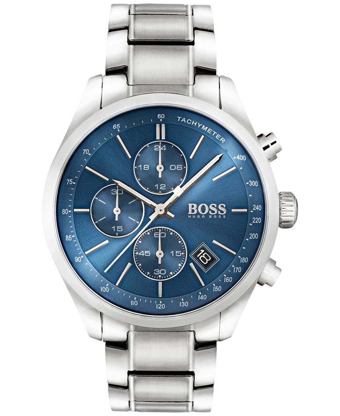 BOSS - Men's Chronograph Grand Prix Stainless Steel Bracelet Watch 44mm 1513478
