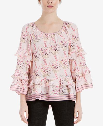 Max Studio London Tiered Ruffled Blouse