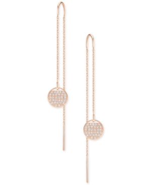 image of Swarovski Ginger Crystal Circle Threader Earrings