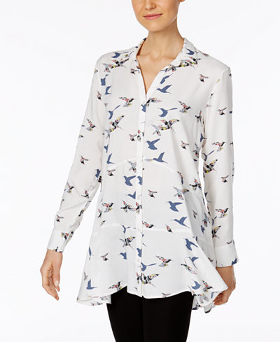 Chelsea and Theodore Floral-Print Tunic Shirt