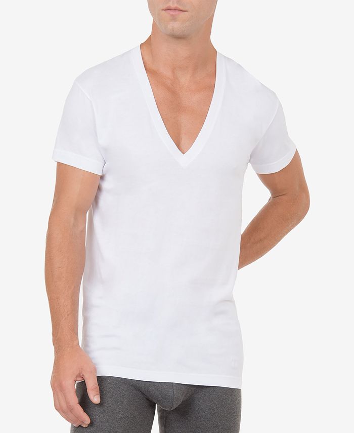 2(x)ist Men's Slim-Fit Deep V-Neck 3 Pack Undershirt - Macy's