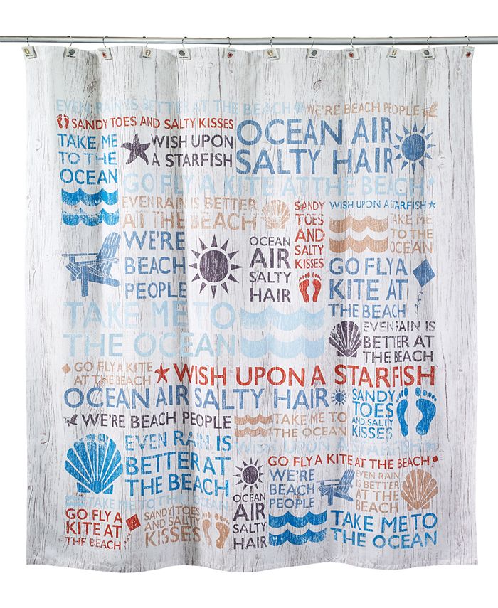 Avanti Beach Words Shower Curtain Macy's