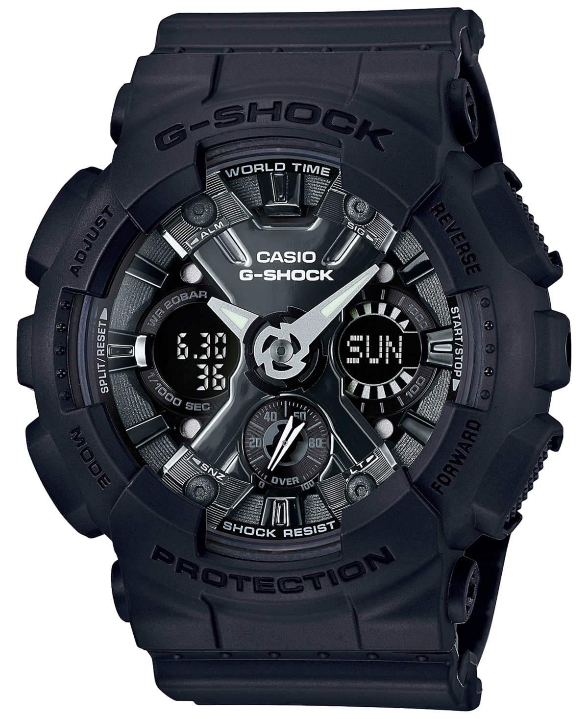 UPC 889232144771 product image for G-Shock Women's Analog-Digital Black Resin Strap Watch 46mm GMAS120MF-1A | upcitemdb.com