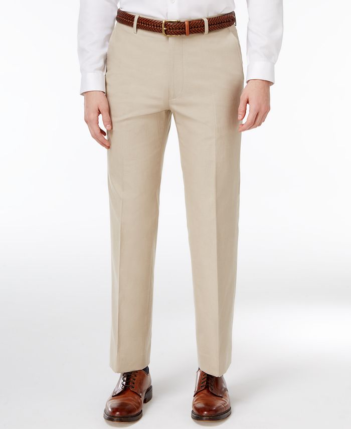 Tommy Hilfiger Men's Modern-Fit Khaki Solid Stretch Performance Pants ...