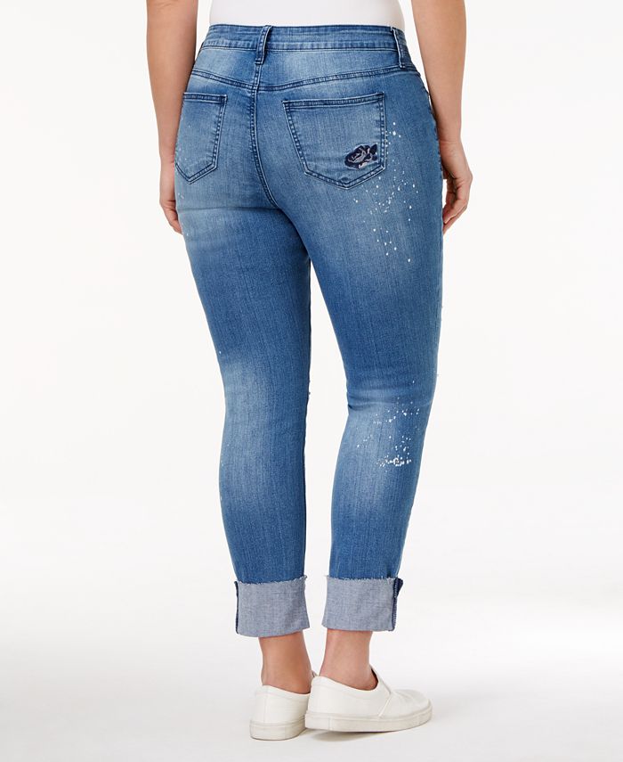 Rampage Trendy Plus Size Sophie Ripped Ann Wash Skinny Jeans - Macy's