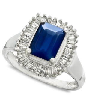 image of Gemma by Effy Sapphire (1-5/8 ct. t.w.) and Diamond (1/2 ct. t.w.) Ring in 14k White Gold