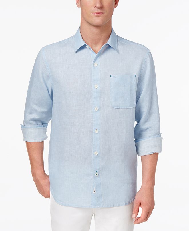 Tommy Bahama Men's Sea Glass Breezer Linen Shirt, Created for Macy's ...