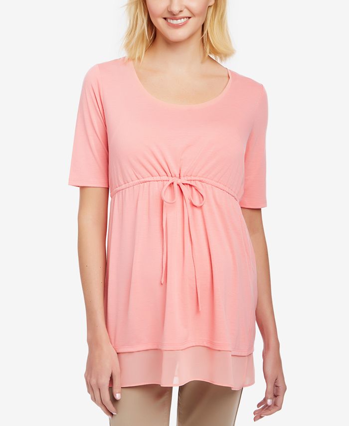 Motherhood Maternity Belted Babydoll Top Macy's
