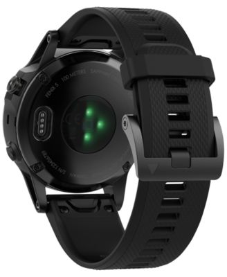 Garmin Men's fenix® 5 Multisport Black Silicone Band Smart Watch 47mm