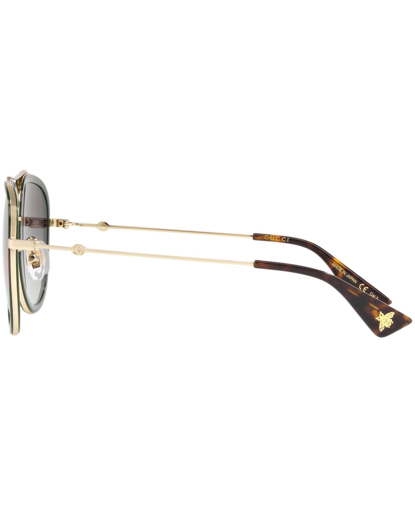 Женские солнцезащитные очки Gucci Gradient Pilot Sunglasses, GG0062S, цвет: Золотой / Синий градиентный — фото 6