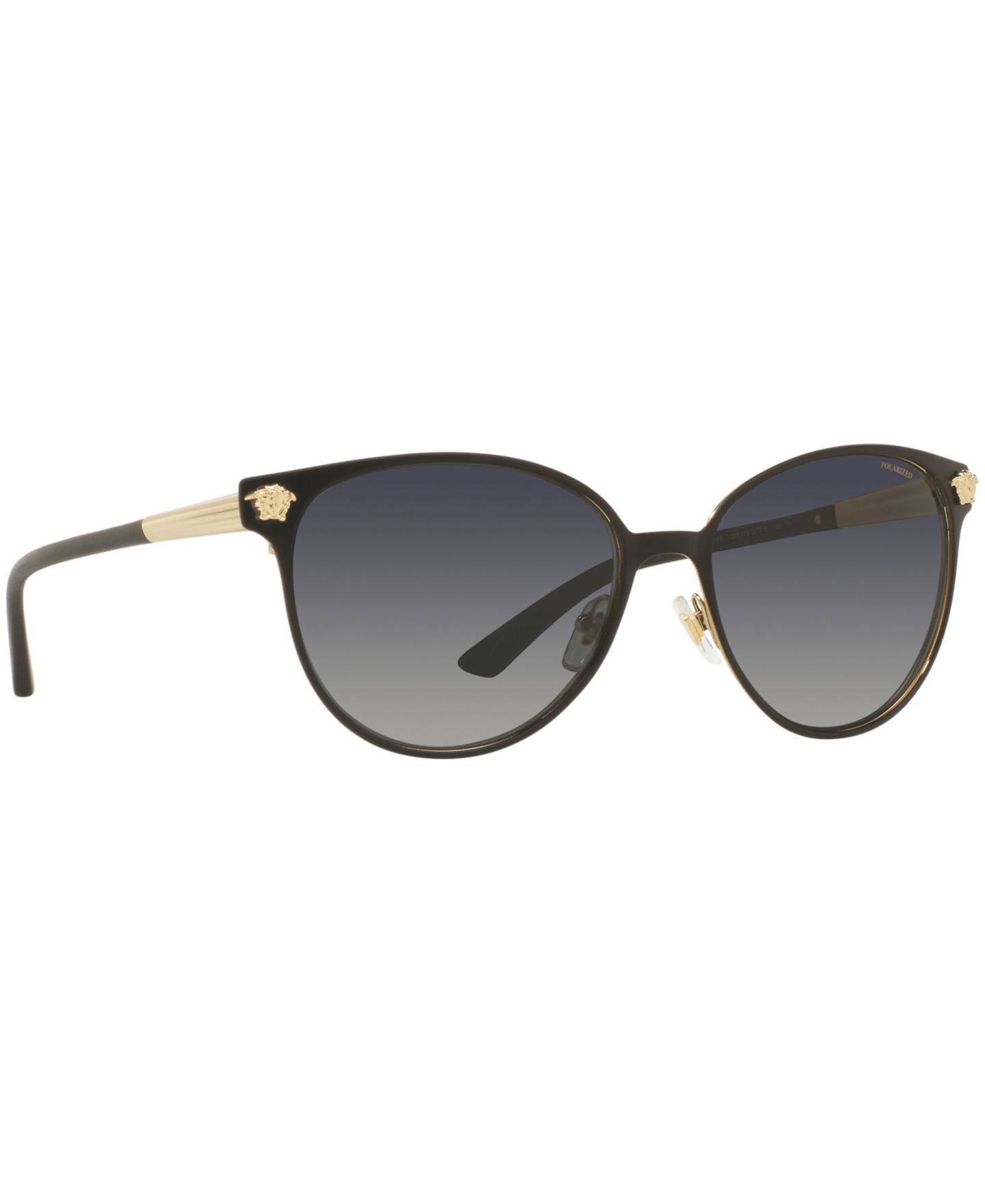 Женские солнцезащитные очки Versace Polarized Sunglasses, VE2168, цвет: Чёрный / Серый — фото 3