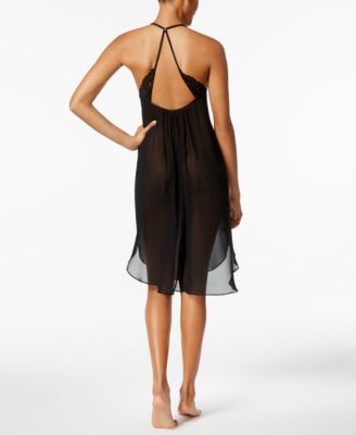 Juliet Lace-Trimmed Chiffon Midi Nightgown