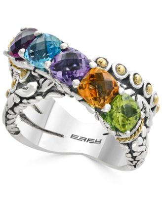 EFFY Collection - Multi-Gemstone Statement Ring (4 ct. t.w.) in Sterling Silver and 18k Gold