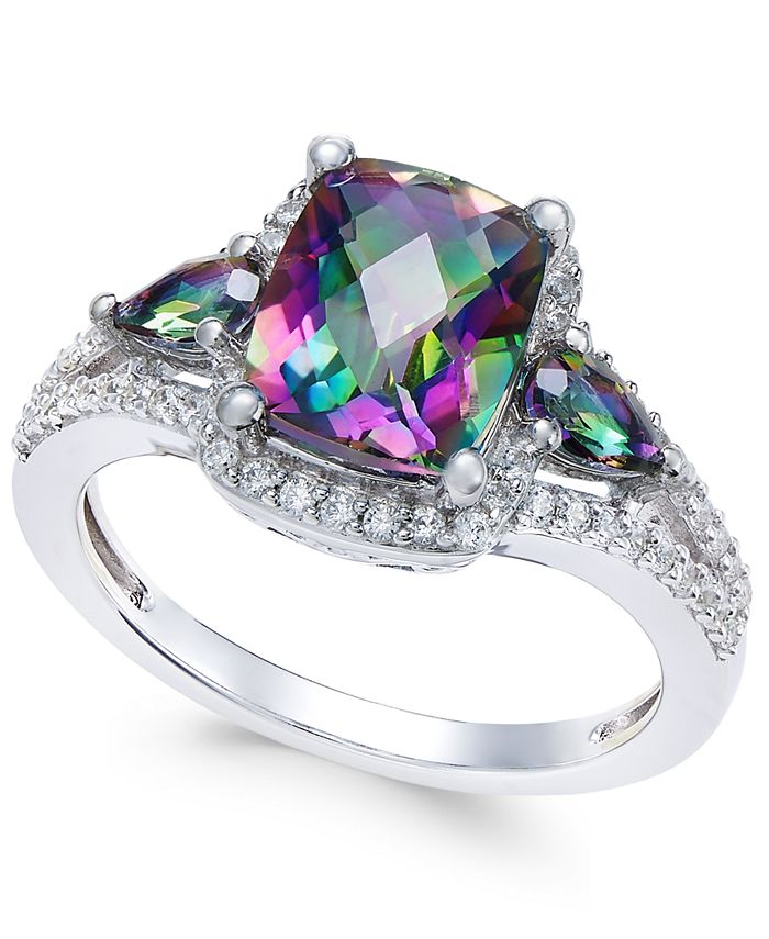 Macy's - Mystic Topaz (2-5/8 ct. t.w.) and White Topaz (1/4 ct. t.w.) Ring in Sterling Silver