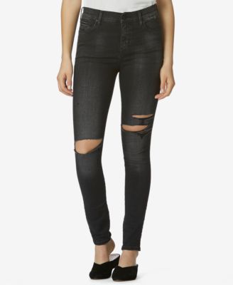 High-Waisted Ripped Skinny Jeans 