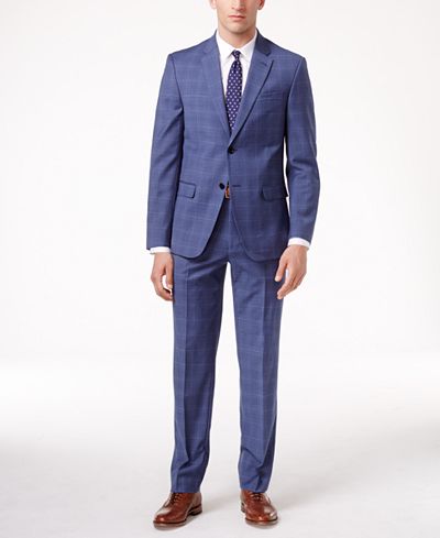 slim fit stretch plaid suit separate collectio