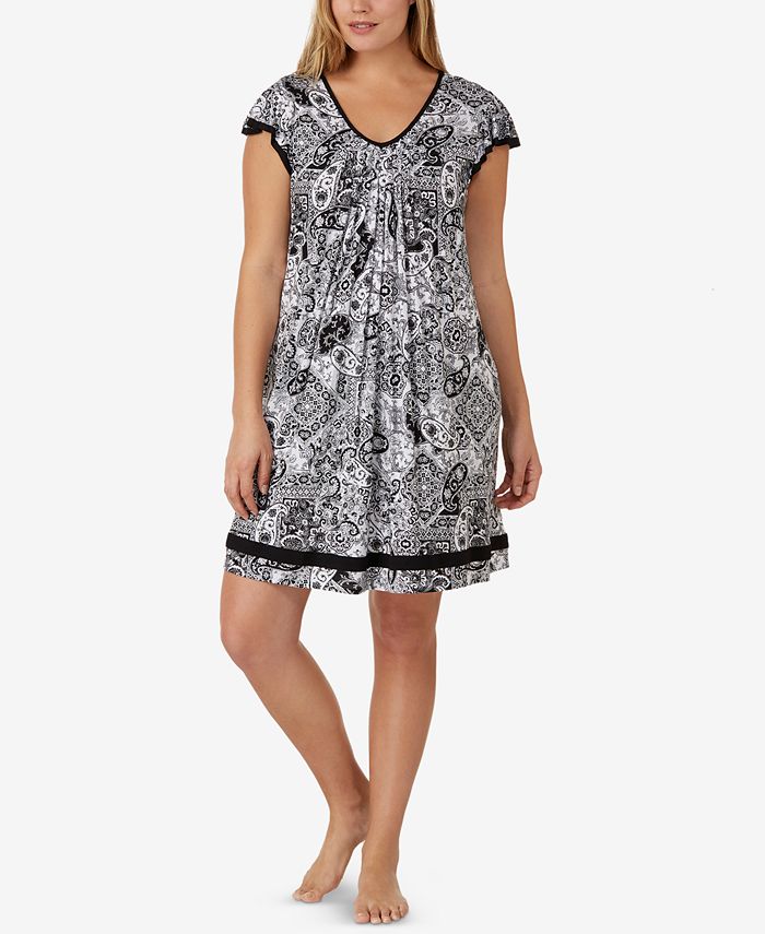Ellen Tracy Plus Size Yours to Love Short Sleeves Nightgown - Macy's