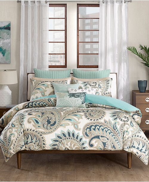 Ink Ivy Mira Cotton Reversible Paisley Print Full Queen Duvet Mini