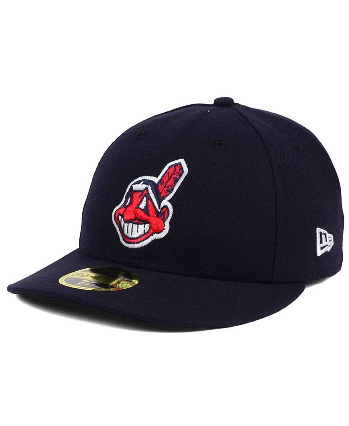 New Era Men MLB 59Fifty Low Profile Cleveland Indians Red Hat
