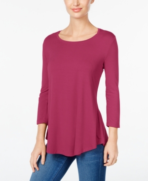 Jm Collection Petite Three-Quarter-Sleeve Top, Only at Macys