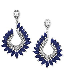 Royalé Bleu by EFFY® Sapphire (6-3/8 ct. t.w.) and Diamond (1/2 ct. t.w.) Drop Earrings in 14k White Gold