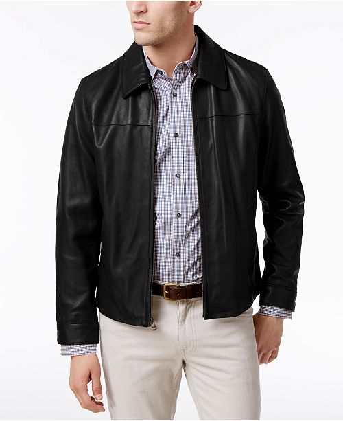 Cole Haan Men's Full-Zip Leather Bomber Jacket & Reviews ... (500 x 613 Pixel)